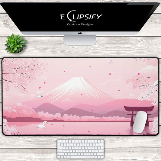 Mount Fuji: Kawaii Pink Gaming Mouse Pad