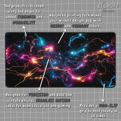 Cerebral Surge: Neuron Electrical Signal Gaming Mouse Pad