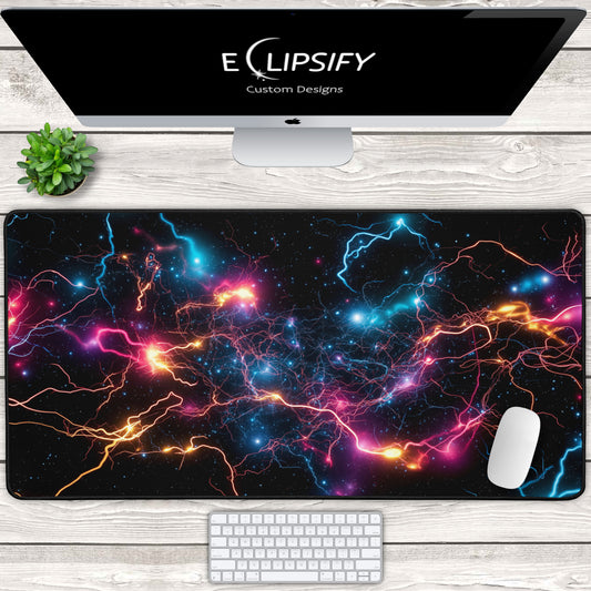 Cerebral Surge: Neuron Electrical Signal Gaming Mouse Pad
