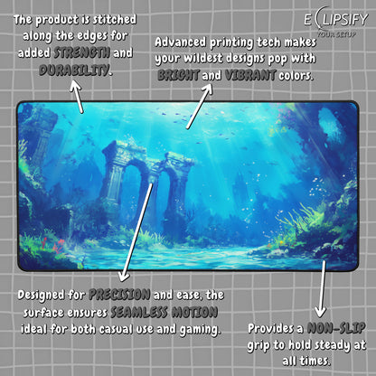 The Realm Below: Underwater Ocean Atlantis Gaming Mouse Pad