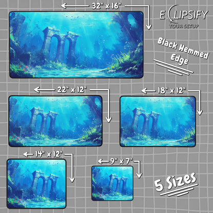 The Realm Below: Underwater Ocean Atlantis Gaming Mouse Pad