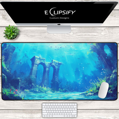 The Realm Below: Underwater Ocean Atlantis Gaming Mouse Pad