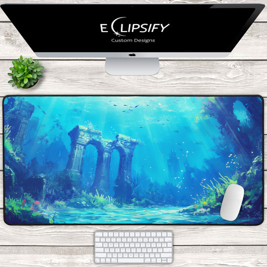The Realm Below: Underwater Ocean Atlantis Gaming Mouse Pad