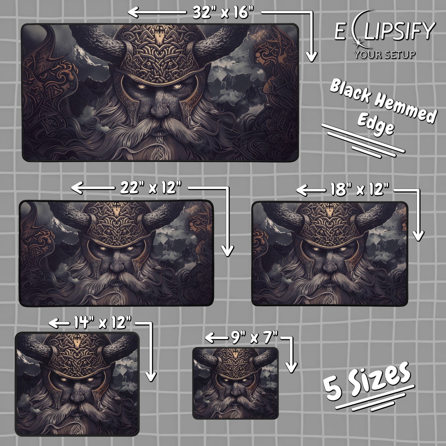 Warrior Of The North: Viking Gaming Mouse Pad
