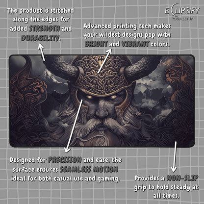 Warrior Of The North: Viking Gaming Mouse Pad