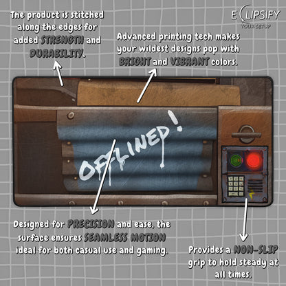 Offlined: Sheet Metal Code Lock Gaming Mouse Pad