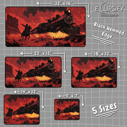 Steel & Smoke: Outlaw Cowboy Train Heist Gaming Mouse Pad