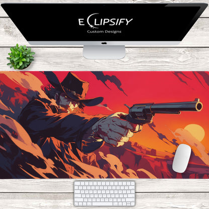 Reckless Redemption: Cowboy Outlaw Gaming Mouse Pad