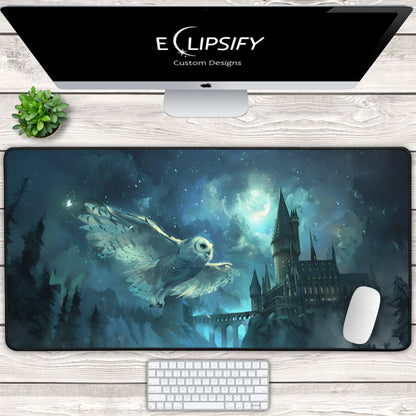 Owls Watch: Wizard Castle Gaming Mouse Pad