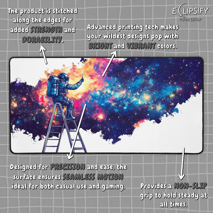 Painter of the Stars: Astronaut Galaxy Gaming Mouse Pad