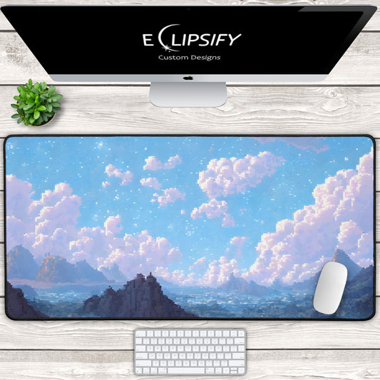 Mountain Peaks: Pixel Art Mountains Gaming Mouse Pad