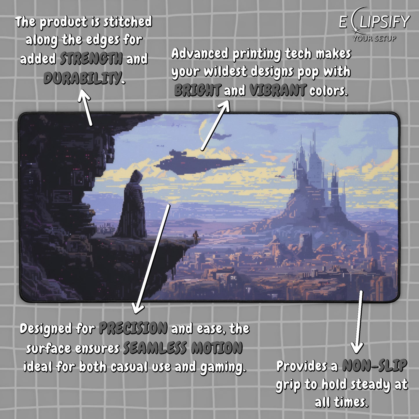 Space Wars: Pixel Art Mouse Pad