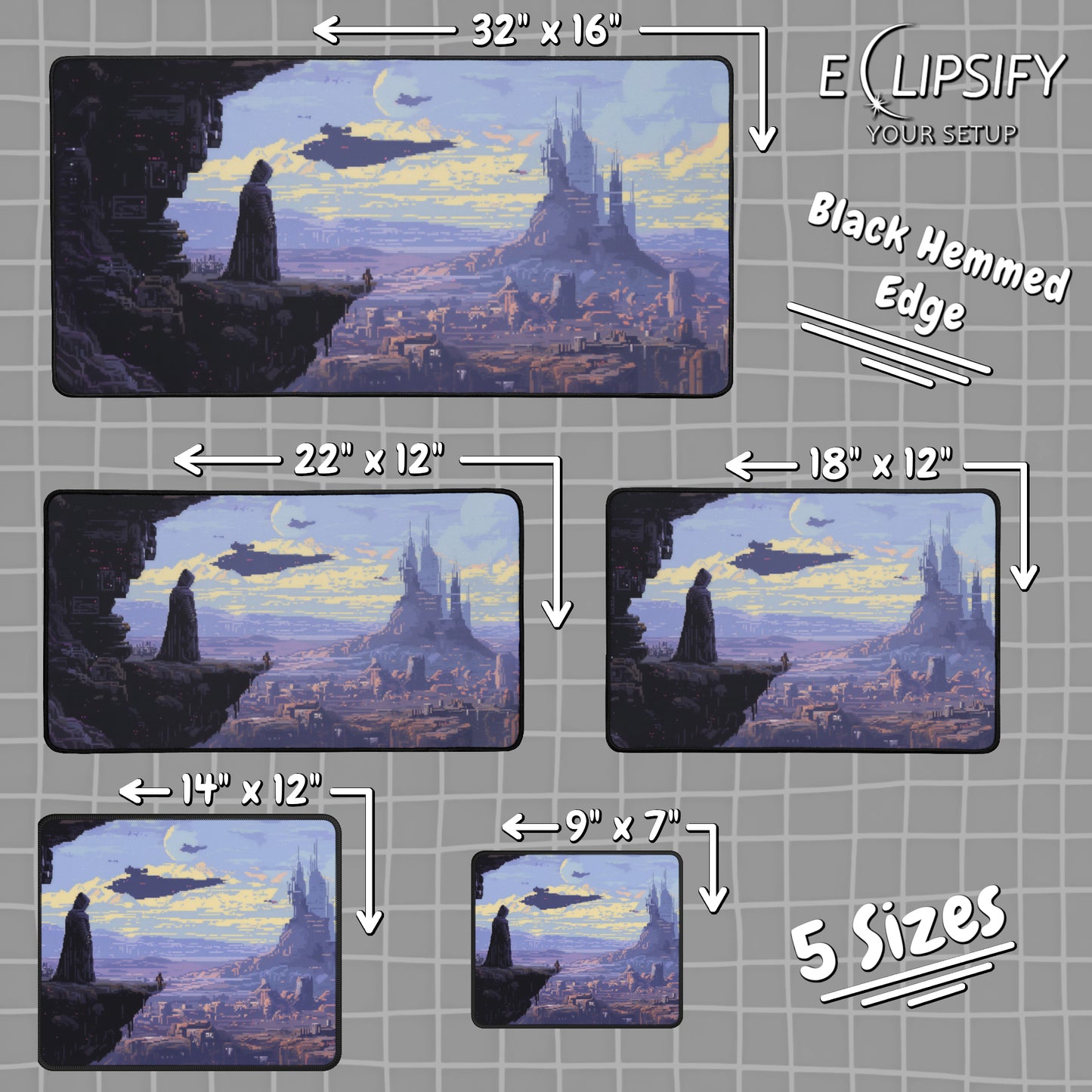 Space Wars: Pixel Art Mouse Pad
