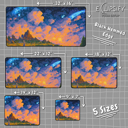 Stars Beyond: Pixel Art Sunset Gaming Mouse Pad