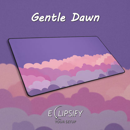 Gentle Dawn: Purple Minimalist Cute Clouds Gaming Mouse Pad