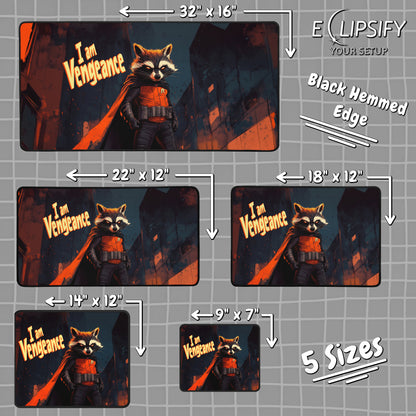 Night Vigilante: Racoon Superhero Gaming Mouse Pad