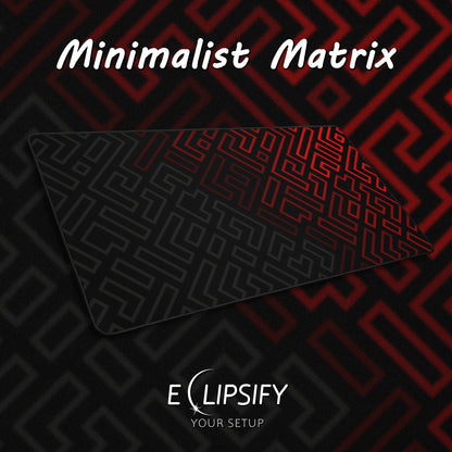 Minimalist Matrix: Red Abstract Pattern Mouse Pad