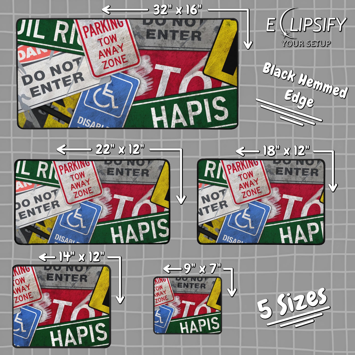 Road Kill: Rusty Road Sign Gaming Mouse Pad