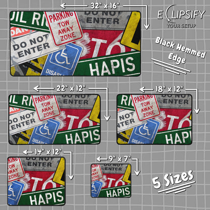 Road Kill: Rusty Road Sign Gaming Mouse Pad