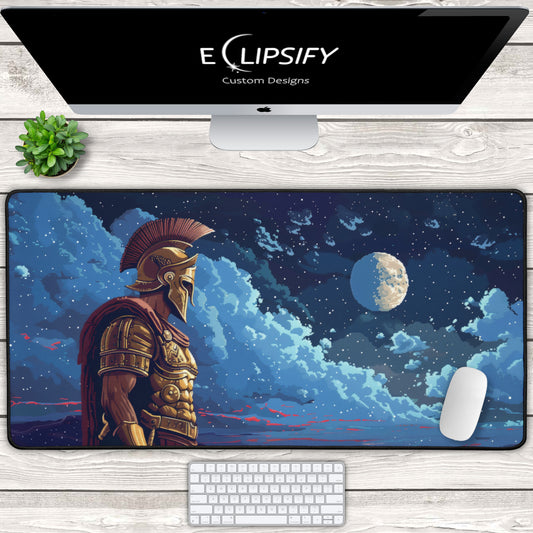 The Spartan Gladiator: Pixel Art Mouse Pad