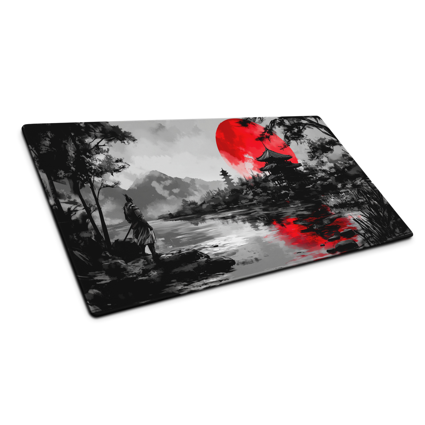 Crimson Warrior: Samurai Gaming Mouse Pad