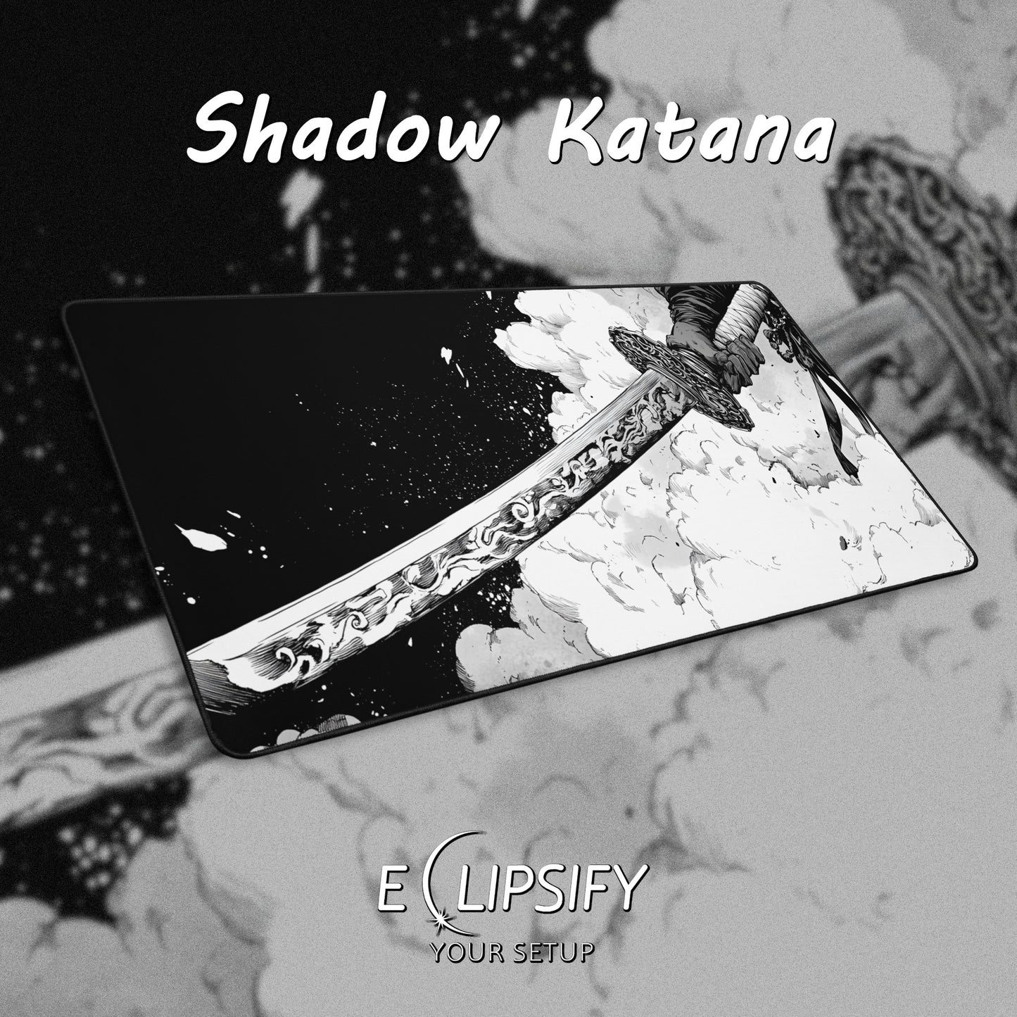 Shadow Katana: Samurai Anime Sword Gaming Mouse Pad