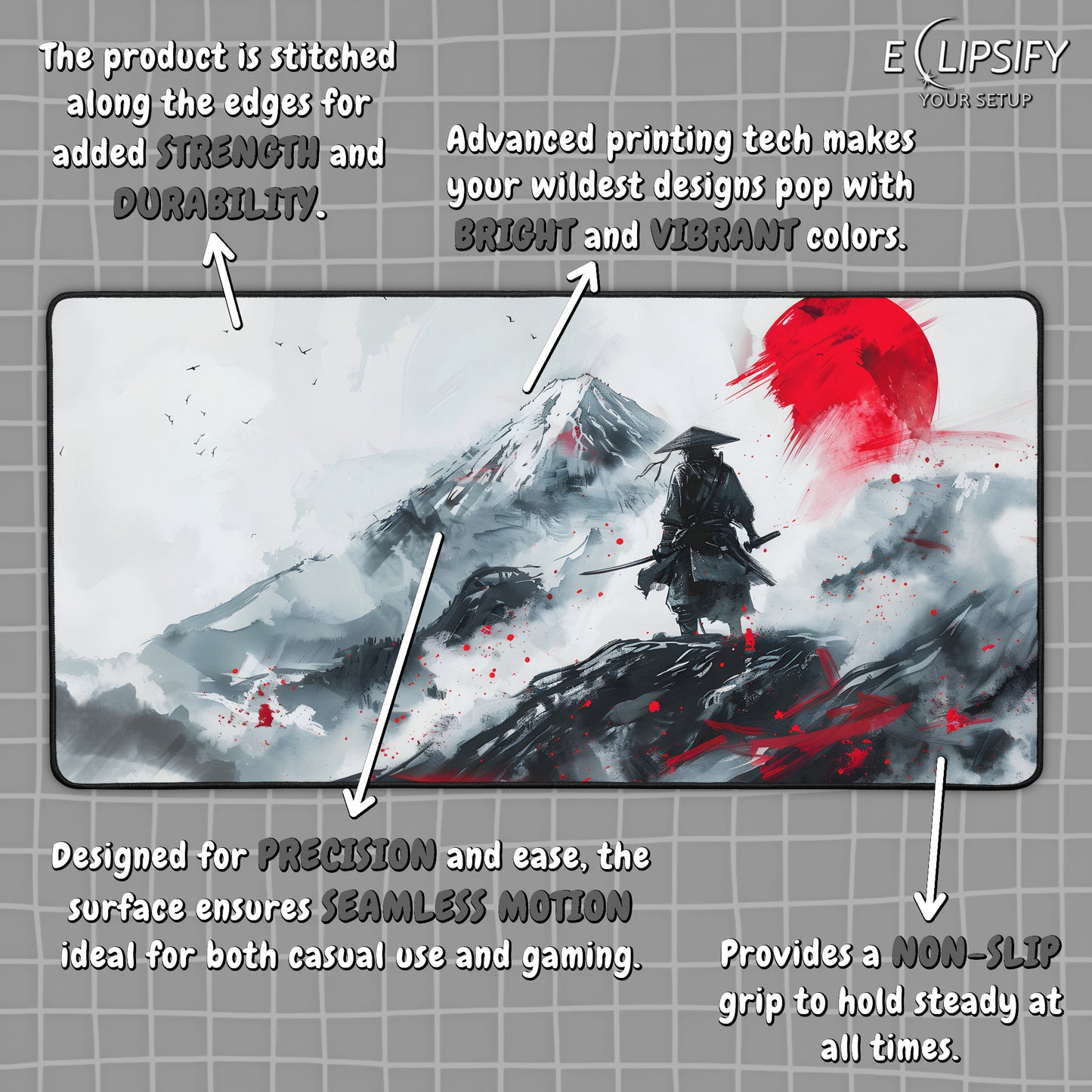 The Samurai Journey: Samurai Japanese Gaming Mouse Pad