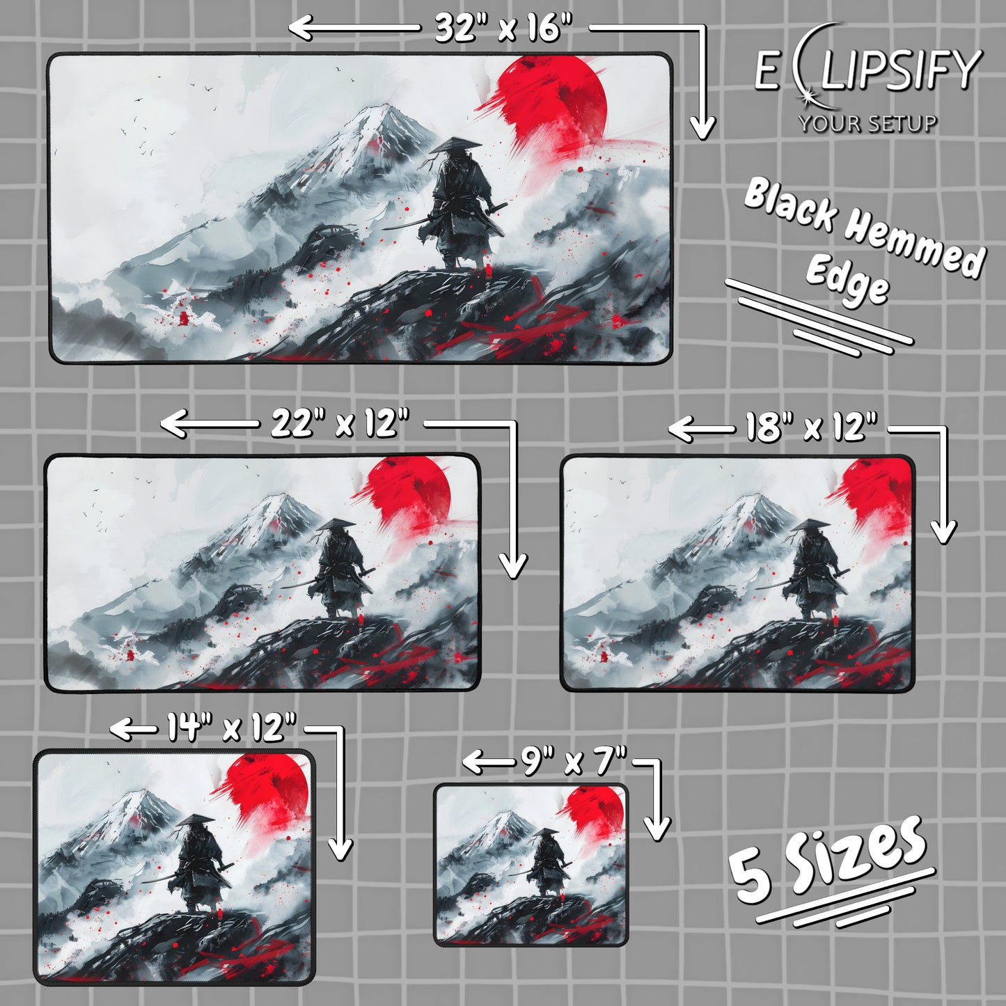 The Samurai Journey: Samurai Japanese Gaming Mouse Pad