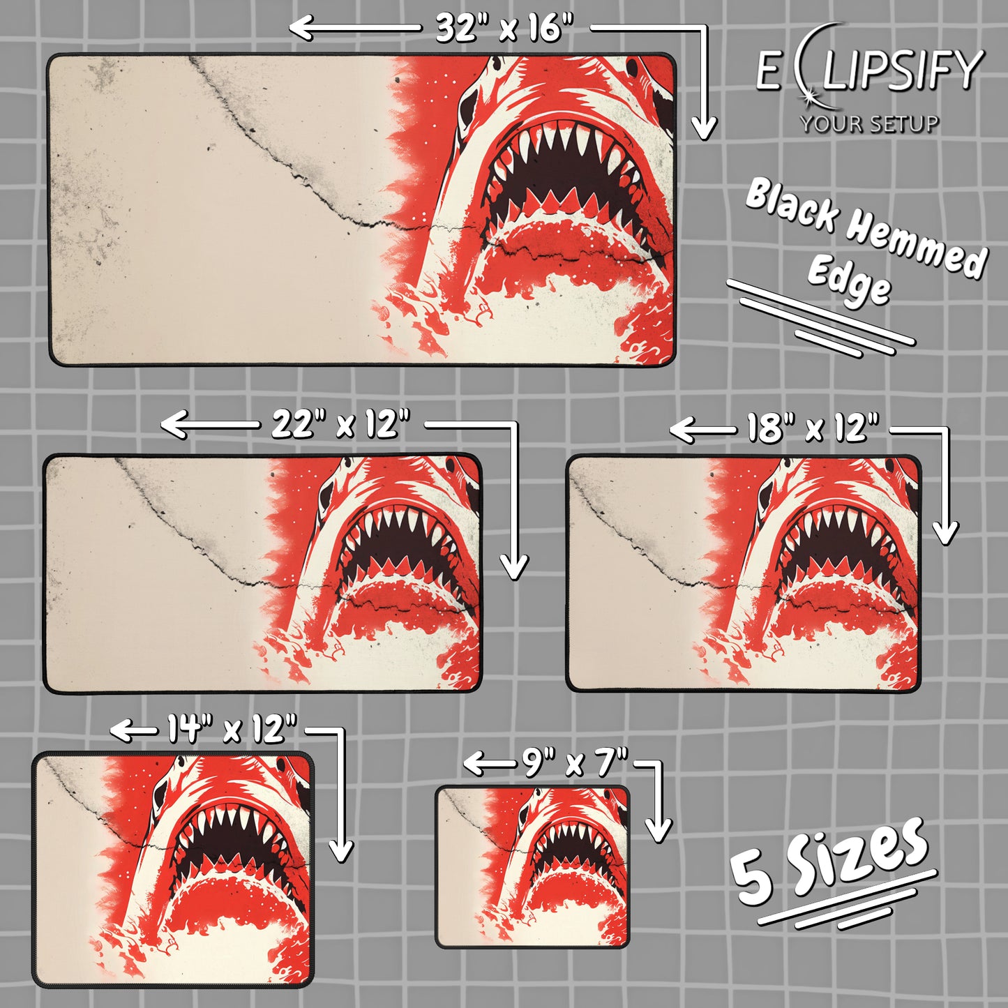 King Of The Ocean: Shark Gaming Mouse Pad