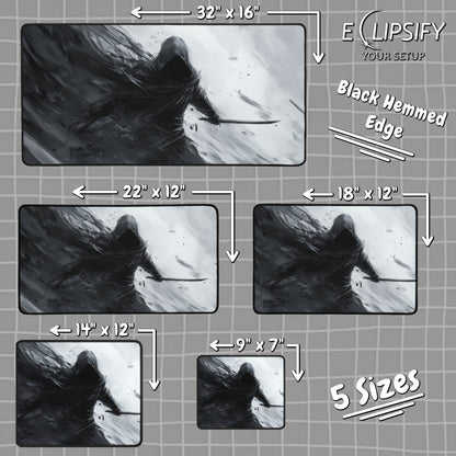 Phantom Spectre: Assassin Black and White Gaming Mouse Pad