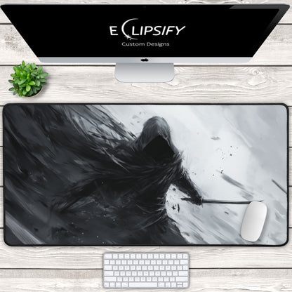 Phantom Spectre: Assassin Black and White Gaming Mouse Pad