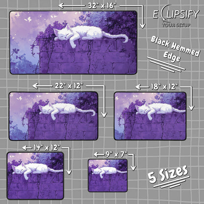 Purple Dreams: Kawaii Cat Gaming Mouse Pad