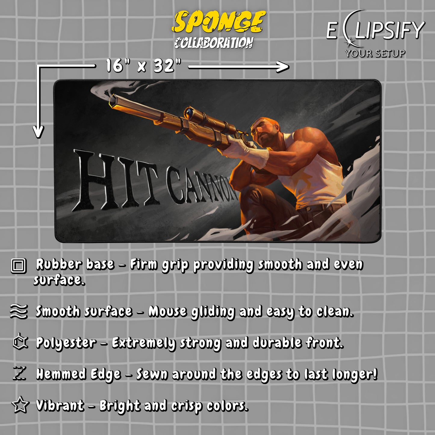 Sponge "Hit Cannon" Content Creator Collaboration Gaming Mouse Pad