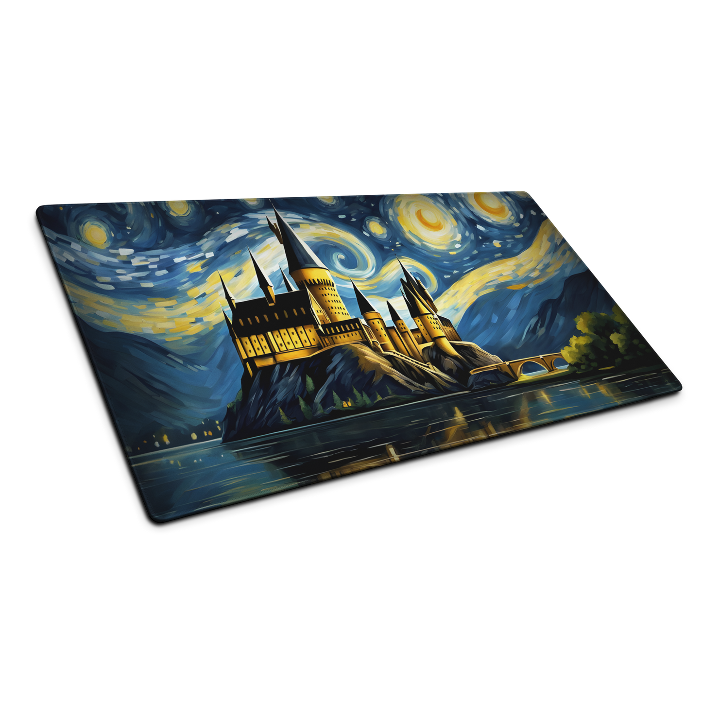 Starry Night Castle: Magical Castle Gaming Mouse Pad