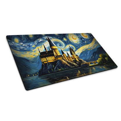 Starry Night Castle: Magical Castle Gaming Mouse Pad