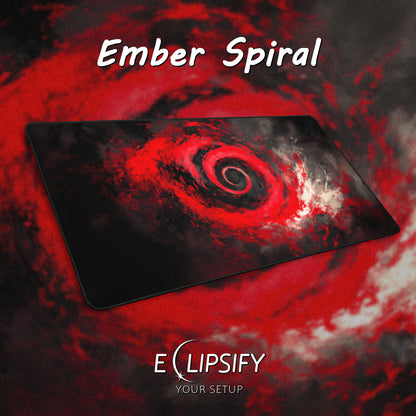 Ember Spiral: Red Swirl Gaming Mouse Pad