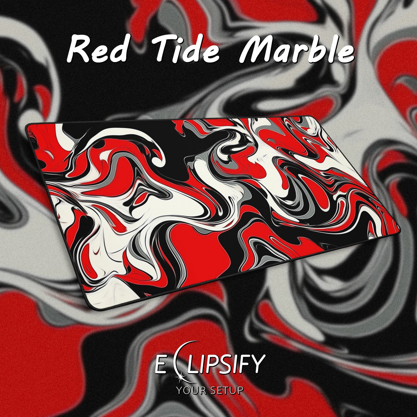 Red Tide: Marble Gaming Mouse Pad