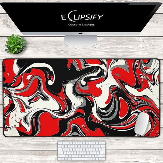 Red Tide: Marble Gaming Mouse Pad