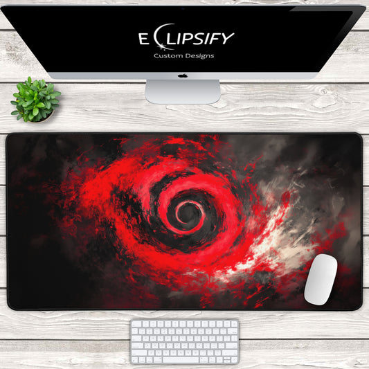 Ember Spiral: Red Swirl Gaming Mouse Pad
