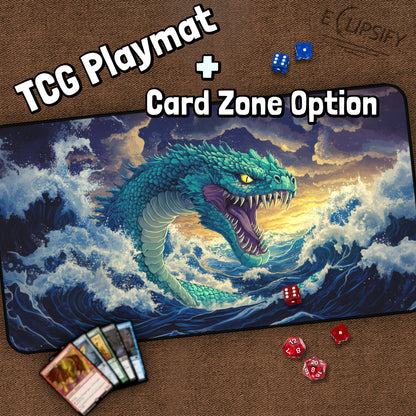 Deepsea Wyrm: Serpent TCG Playmat