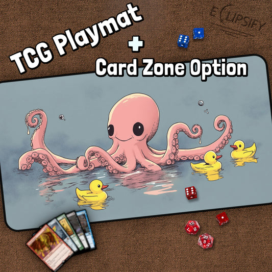 Paddles & Tentacles: Cute Duck & Octopus TCG Playmat