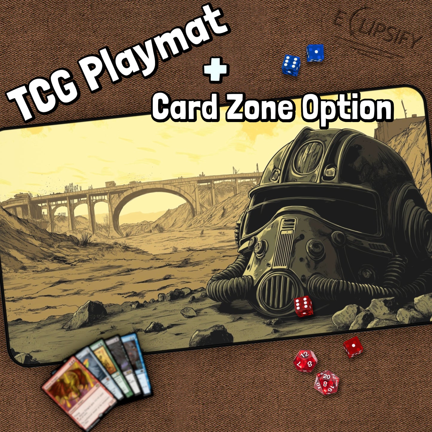 Nuclear Fallout Helmet: TCG Playmat