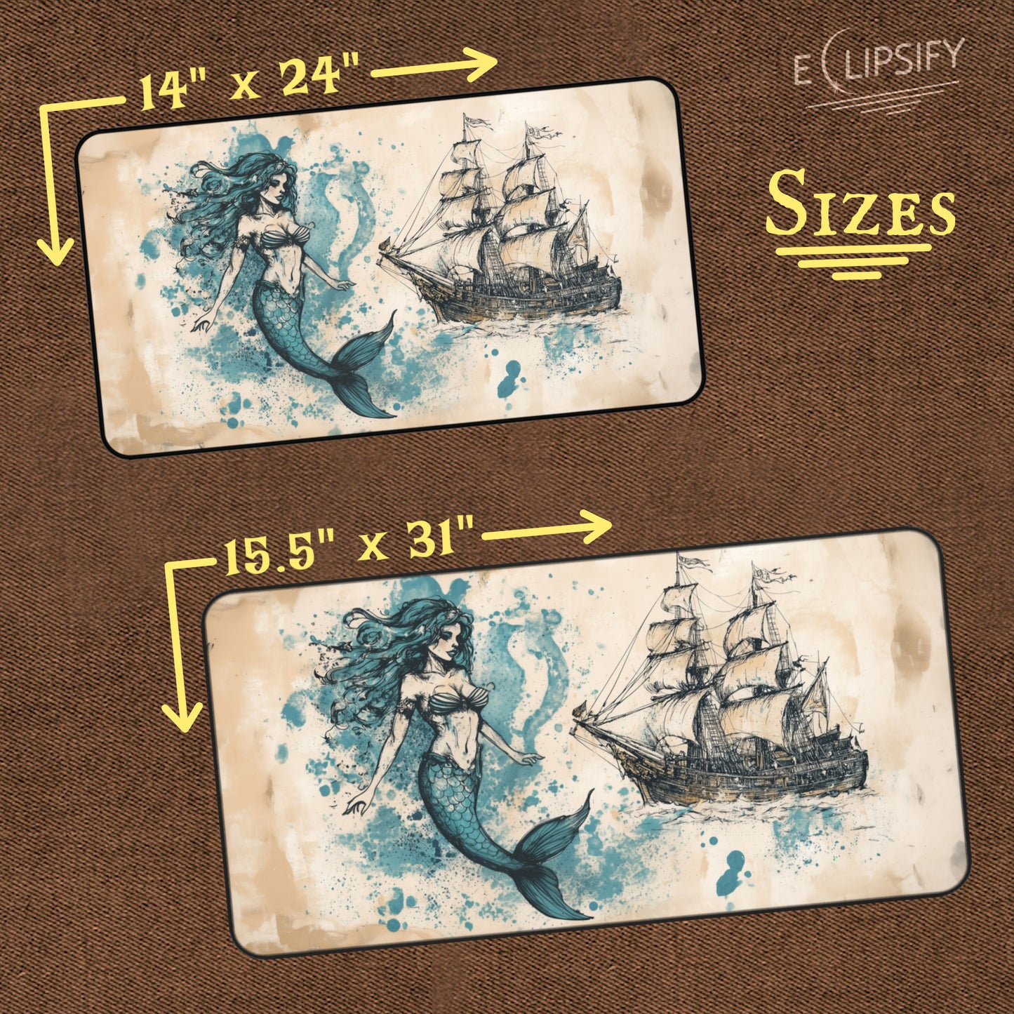 Pearls and Plunder: Mermaid Pirate Ship TCG Playmat
