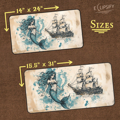 Pearls and Plunder: Mermaid Pirate Ship TCG Playmat