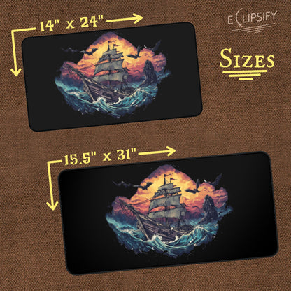 Tides Of Vengeance: Minimalist Pirate Ship TCG Playmat