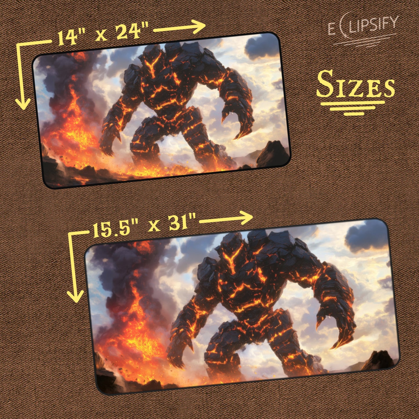 Inferno Guardian: Stone Golem TCG Playmat