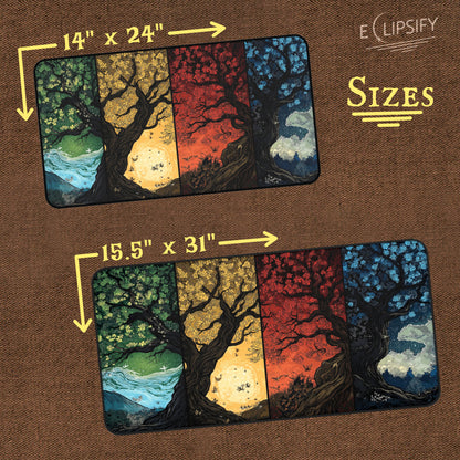 Seasons of the Silent Woods: Forest Fantasy TCG Playmat