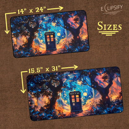 Blue Portal Of Time: Starry Night Police Box TCG Playmat