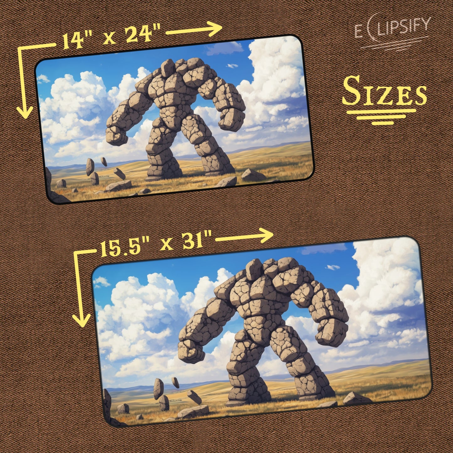 Ancient Earth Golem: Stone Golem TCG Playmat