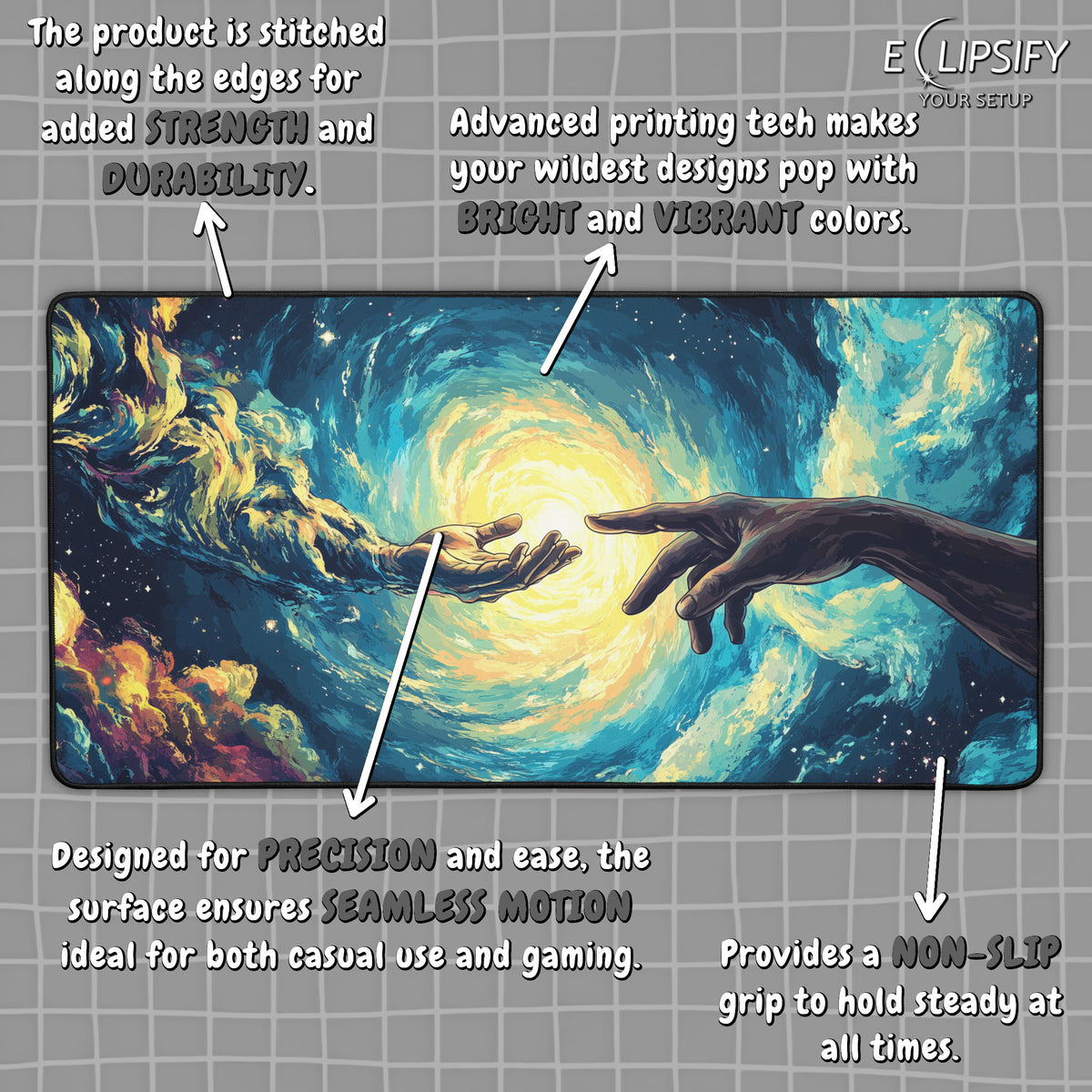 Creation of Adam: Heavenly Hands Mouse Pad